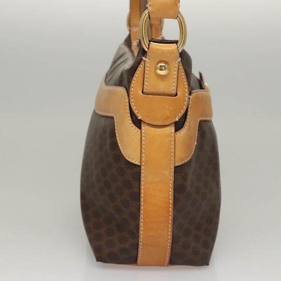 CELINE Macadam Canvas Shoulder Bag Pvc Leather Brown Gold - Picture 5 of 13